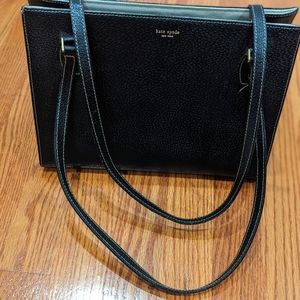 Black leather classic Kate Spade shoulder bag. 8" Hx 11"W x 4.5" D